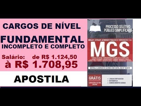 Apostila Processo Seletivo Público Simplificado MGS 2019 Cargos Nível Fundamental