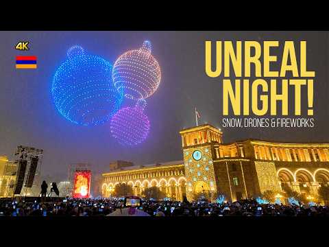 This Is How Yerevan Welcomed 2026 🇦🇲❄️ | Snow, Drones & Fireworks