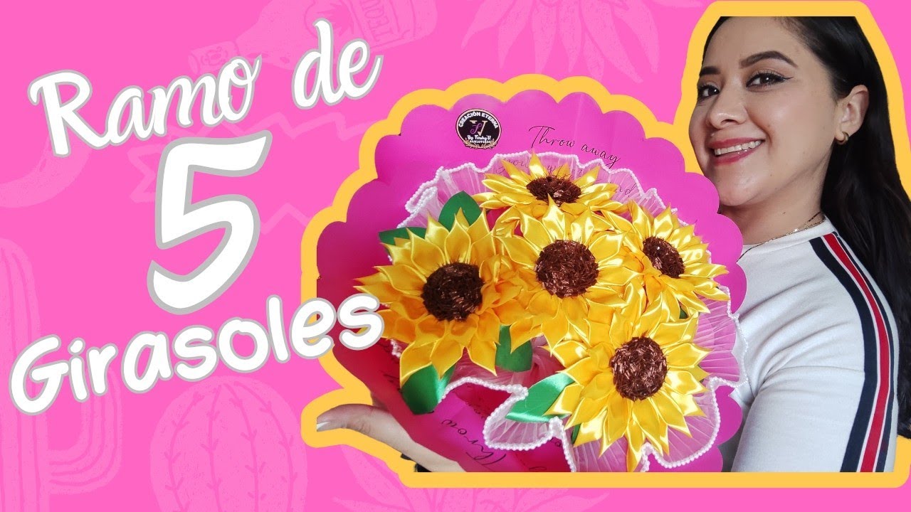 Tutorial | Ramo de 5 girasoles eternos de listón