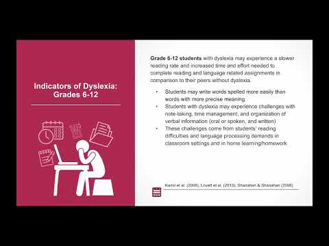 Dyslexia Awareness Module: Section 2 - Indicators and Screening