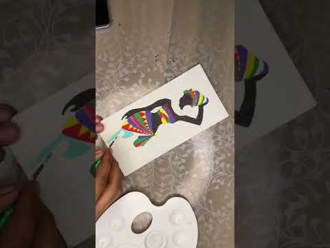 Tribal African woman painting | for beginners step by step | #youtube #youtubeshorts #shorts #viral￼