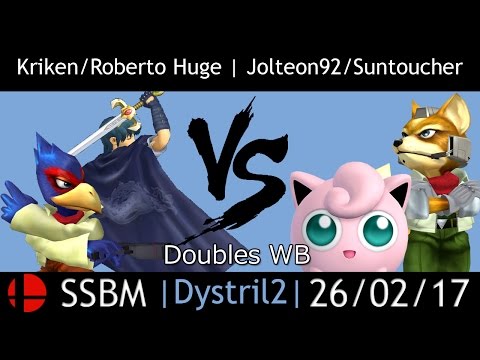 Dystril 2 - Kriken/Roberto Huge (Marth/Falco) vs Jolteon92/Suntoucher (Fox/Puff) - Winners Round 1