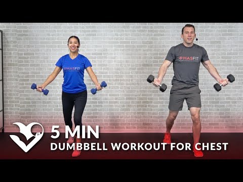 5 Minute Dumbbell Workout for Chest - Home Chest Workout Routine Exercises for Men & Women