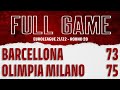 Barcelona Olimpia Milano EL 2021 22 Round 20 FULL GAME