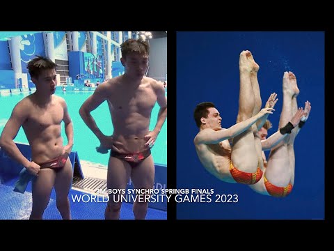 3m Boys Synchro Spring Board Finals | World University Games 2023 | 🇨🇳🇩🇪🇬🇪🇰🇷🇯🇵🇧🇷