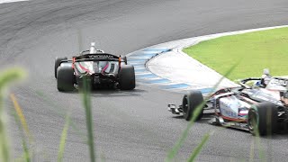 【 90度コーナー、最前列アングル 】SUPERFORMULA モビリティリゾートもてぎ 2024.08.25