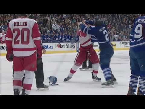 Luke Schenn vs Justin Abdelkader - Oct 2nd 2010 (HD)