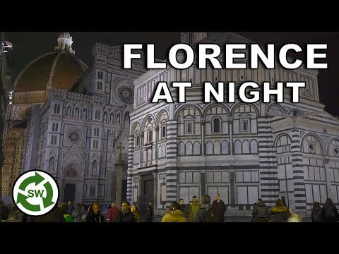 Florence, Italy  4K  - Spring Evening walk tour around the city