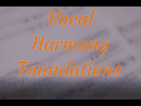 Part 2: How to Sing a Harmony a 3rd Below the Lead Line