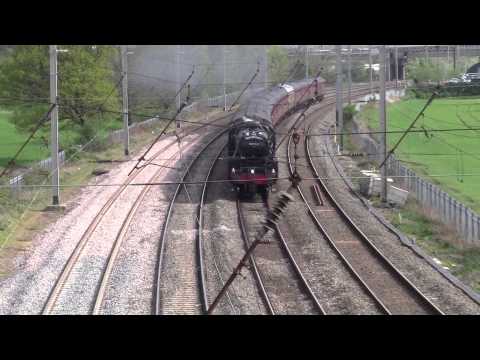 LMS 5MT 44932 at Winwick Junction with 'The Great Britain VII' Video