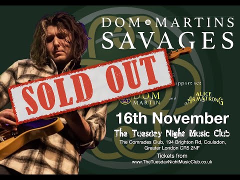 Dom Martin and his Band live at The Tuesday Night Music Club  16th November 2021