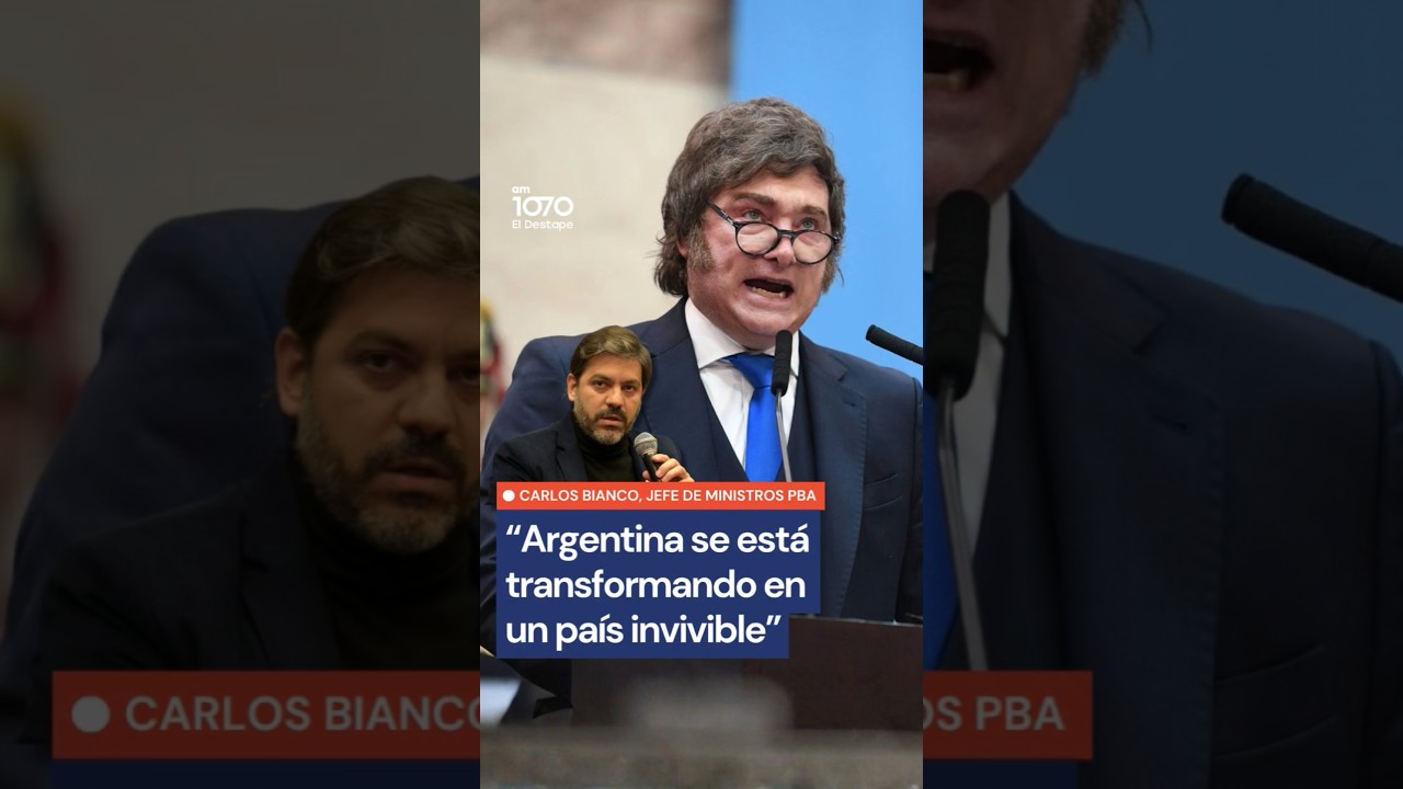 Bianco apuntó contra Milei: “Argentina se está convirtiendo en un país invivible”