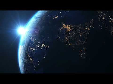 Earth From Space Day Night Rotating 4K Video
