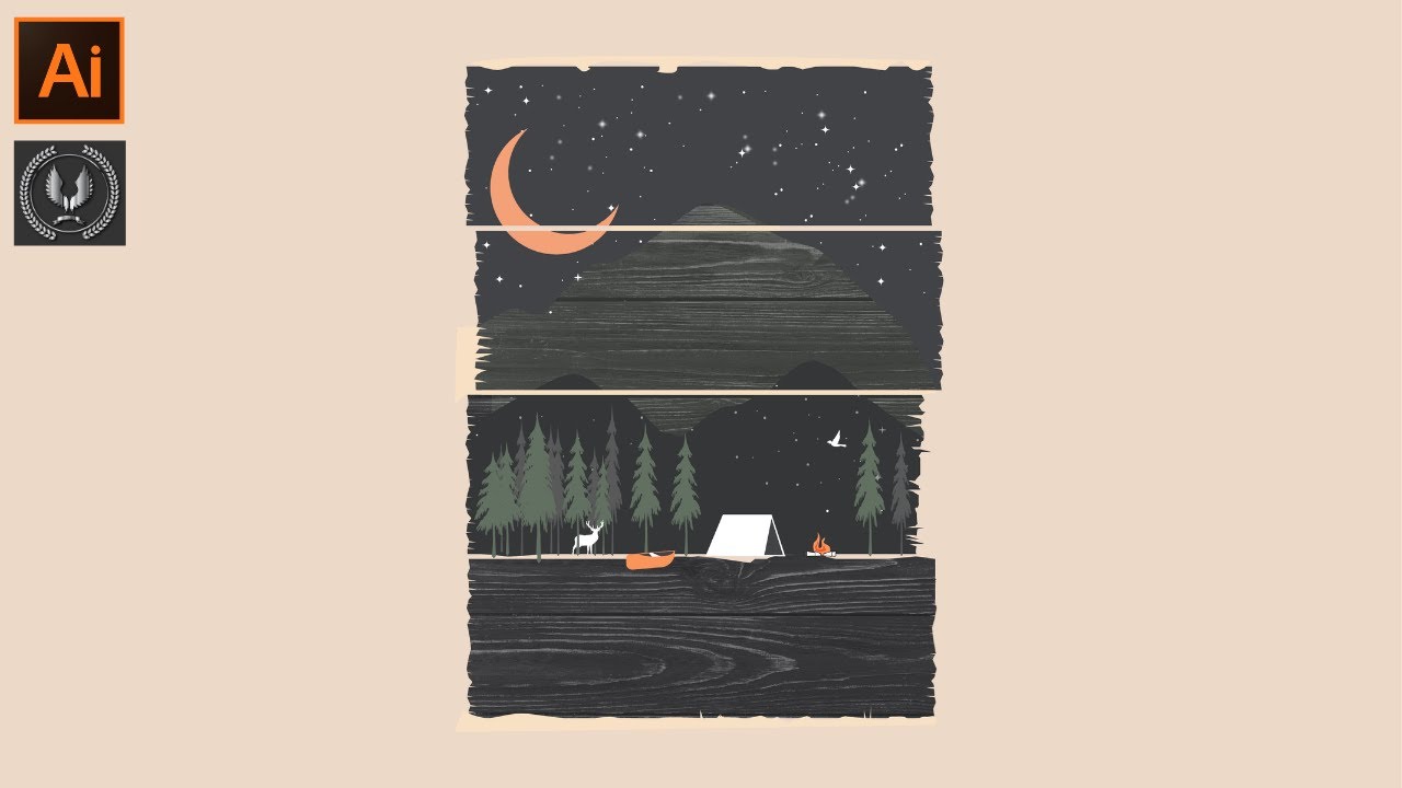 Adobe Illustrator CC Tutorial - How to Make a Beautiful Landscape Background Design