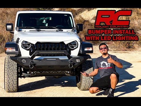 JEEP WRANGLER JL FULL WIDTH TRAIL FRONT BUMPER WITH LIGHT BAR |ROUGH COUNTRY HOW TO INSTALL IN DEPTH