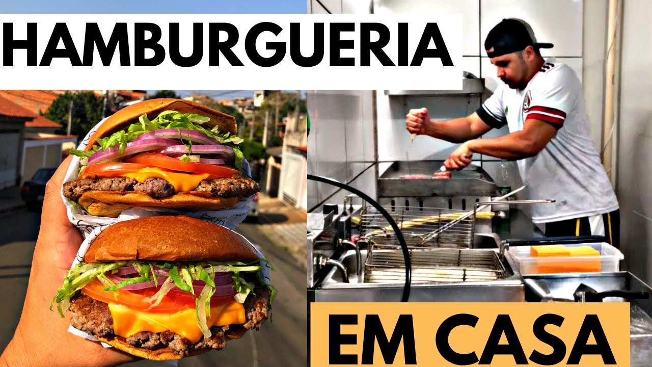 DELIVERY EM CASA! Minha HAMBURGUERIA na área de serviço!