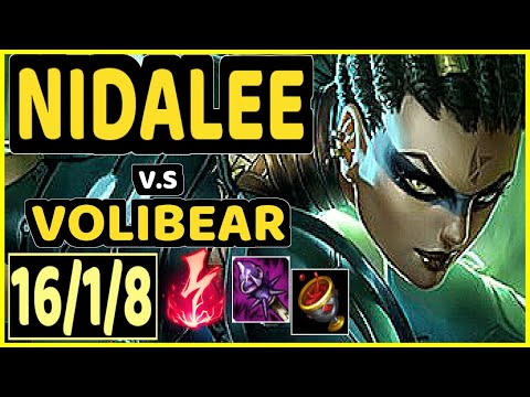 KIREI (NIDALEE) vs VOLIBEAR - 16/1/8 KDA JUNGLE CHALLENGER GAMEPLAY - EUW