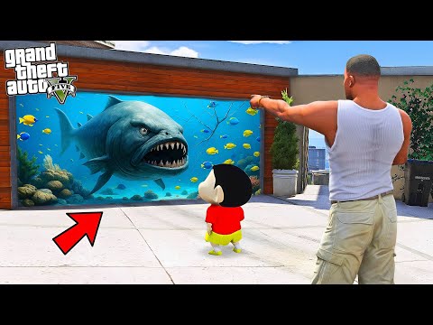 GTA V : Franklin & Shinchan Turns His Garage Into A Monster Fish Tank In GTA 5 ! in Telugu