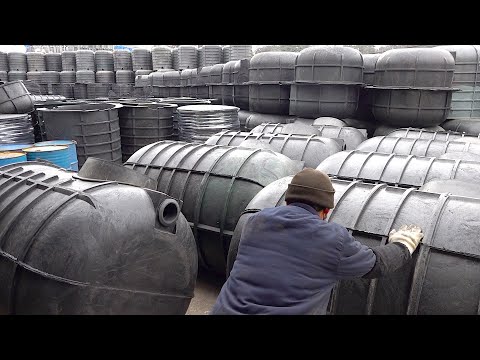 Process of Recycling Waste Vinyl to Create Septic Tank. Septic Tank Mass Production Plant in Korea