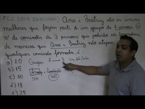 PROVA FCC 2019 ANALISE COMBINATÓRIA