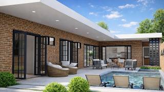 Casa Rústica em L com Piscina e Churrasqueira | 2 Quartos | Terreno 10x20m | P692.2