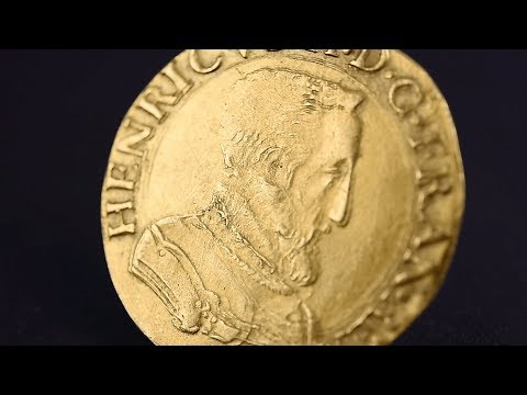 Moneta, Francia, Double Henri d'or, 1558, Rouen, BB, Oro, Duplessy:971