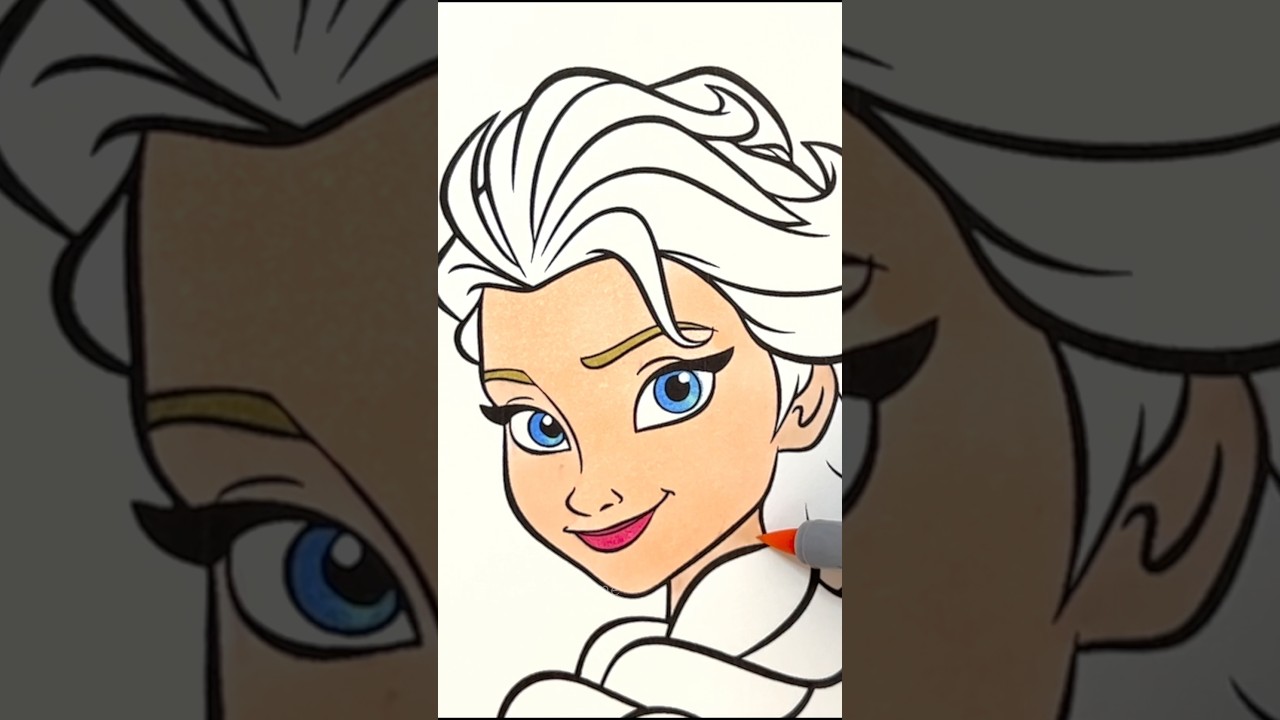 Coloring Disney Elsa #coloring #disneyfrozen #elsa