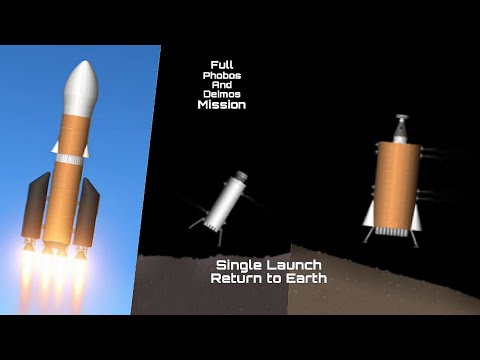 Full Mars' Moons Phobos And Deimos Mission In Single Launch Return to Earth | Space Flight Simulator