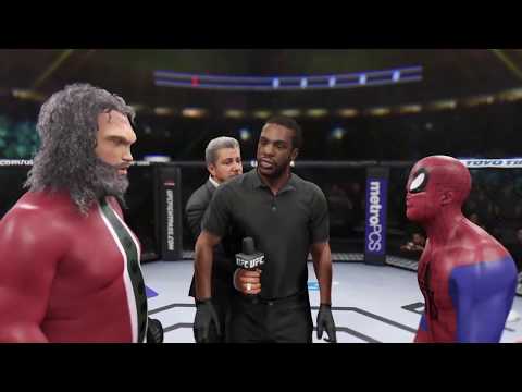 Bad Santa vs. Spider-man (EA Sports UFC 2) - CPU vs. CPU - Crazy UFC 👊🤪