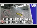 Ajax-spelers bouwen FEESTJE ? met meegereisde fans in Lille!