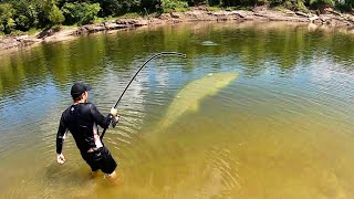 The BIGGEST FISH in the RIVER!! (WAY BIGGER than US)