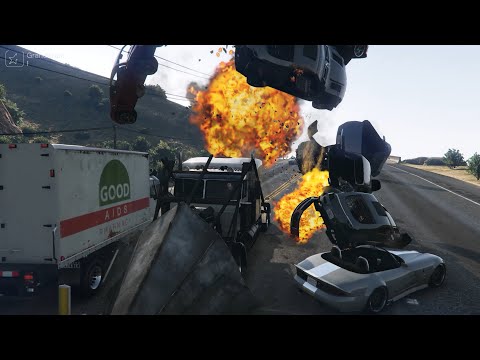 GTA 5 EXTREME PHANTOM WEDGE CRASHES - GTA 5 IMPACTS/EXPLOSIONS COMPILATION