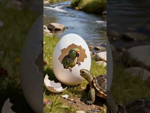 Tortoise saved the parrot 🦜 #ai #foryou