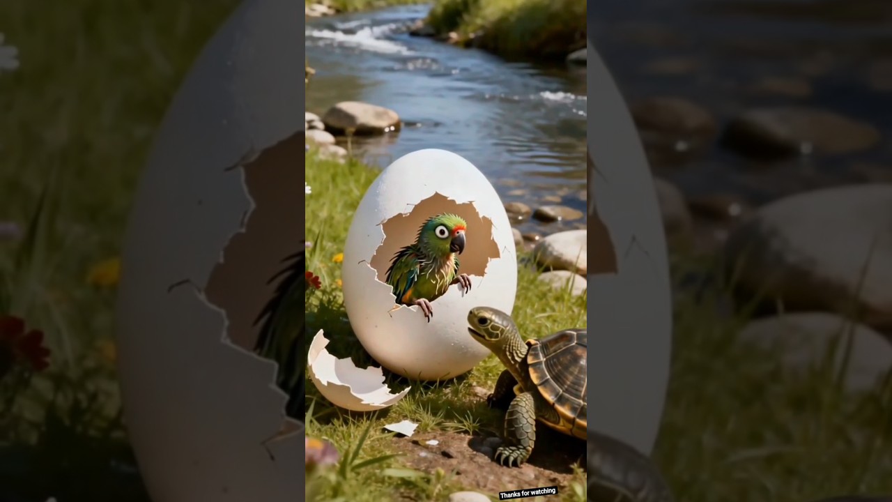 Tortoise saved the parrot 🦜 #ai #foryou