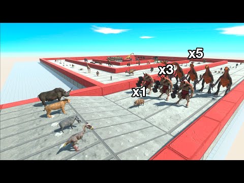 Prehistoric Mammals Squad Vs All Units Death Run - Animal Revolt Battle Simulator