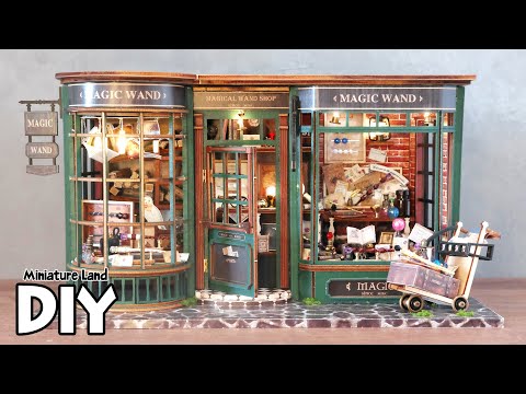 [4K] Magic Wand Shop  || DIY Miniature Dollhouse Kit - Harry Potter Style Relaxing Satisfying Video