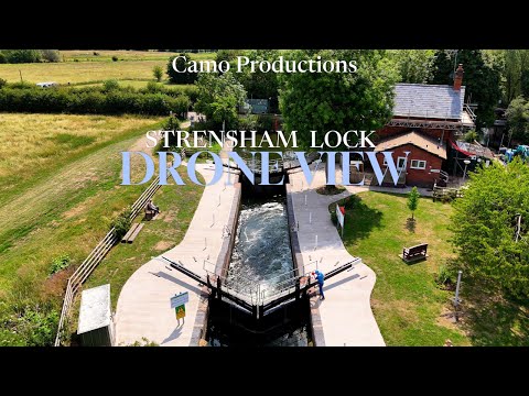 Drone View: Narrowboat Awaits at Strensham Lock