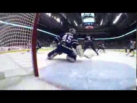 Jonathan Bernier Diving Save - Stars at Maple Leafs - 12/05/2013