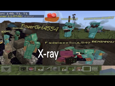 Minecraft Lifeboat Survival Mode PVP Multiplayer Server Bedrock MCPE Mining Diamond With XRAY