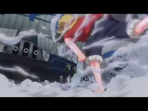 Gomu gomu no Jet Gatling Gun - Luffy vs Lucci (sub español)