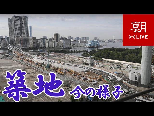 【LIVE】東京・築地ライブカメラ　湾岸やレインボーブリッジのある風景　 at Tsukiji, view of Tokyo waterfront and Rainbow bridge