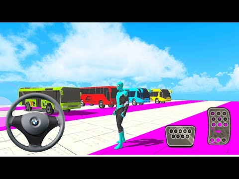 Bus Stunt Racing 3D Simulator - Impossible Bus Mega Ramp Driving - Android iOS GamePlay #02