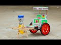 How To Make Matchbox Rickshaw Puller Robot Diy Robot Electric Auto Rickshaw Dc Motor Toy Ideas