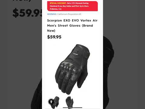 Motorhelmets Store Sale Scorpion EXO Klaw II Women's and EVO Vortex Air Men's Street Bike Gloves