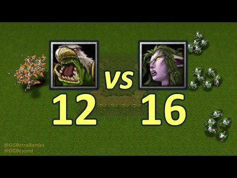 12 Wind Riders vs 16 Dryads - Same Food - WarCraft III Retro Battles
