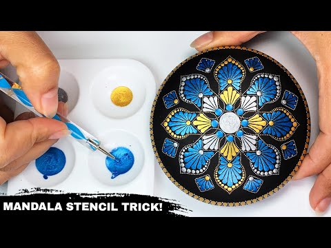 Created this Amazing Mandala Pattern using a Stencil! |  #mandala #dotart #mandalastencil