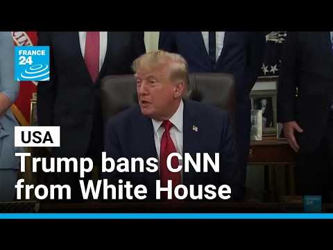 Donald Trump bans three media outlets from the White House, accusing them of spreading 'fake news'