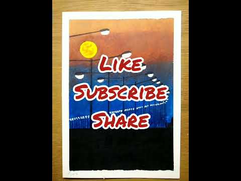 Street light Art Using Oil Pastel Colours | For beginners| For Kids | Neeraj's Canvas |