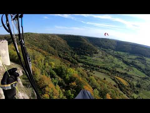 Gleitschirmfliegen Hohenneuffen 12.10.2019, herrlicher Herbstflug mit Junior und Fliegerfreunden