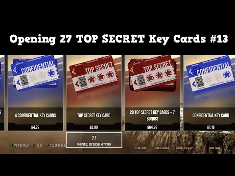 Opening 27 TOP SECRET Key Cards #13 - WoT Console